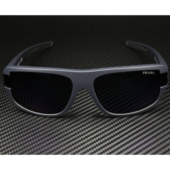 Prada Linea Blue Rubber Men's Sunglasses - Picture 4 of 6